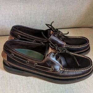 Sperry Men's Mako 2-Eye Canoe Moc  Leather Boat Shoes, 0764027  Size 9 - Clean!